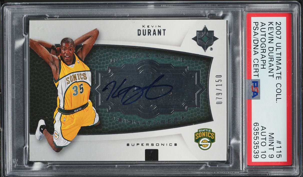 2007 Ultimate Collection Kevin Durant ROOKIE AUTO DNA 10 /150 #115 PSA 9 MINT