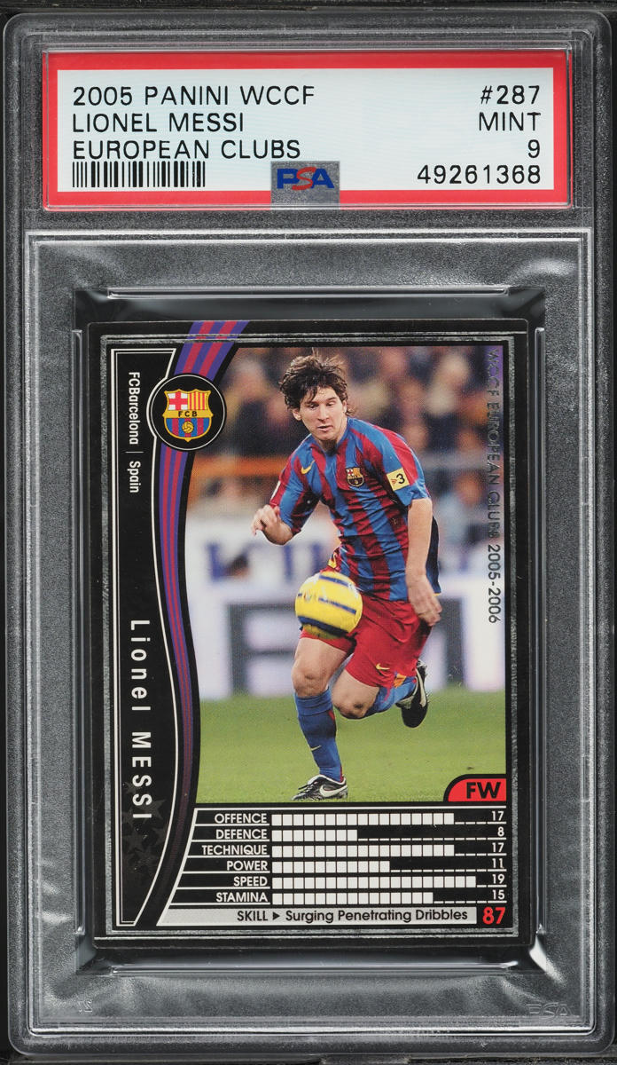 2005 Panini WCCF European Clubs Lionel Messi #287 PSA 9 MINT