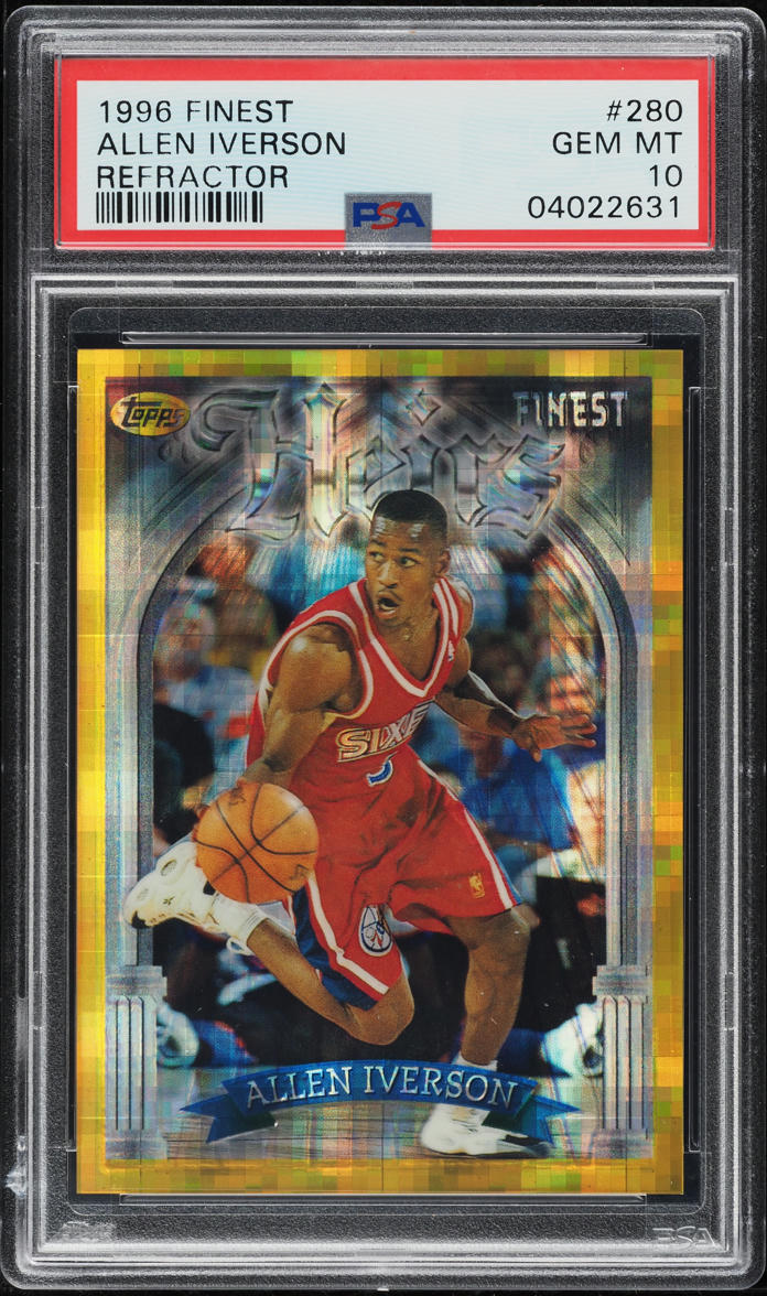 1996 Finest Gold Refractor Allen Iverson ROOKIE #280 PSA 10 GEM MINT