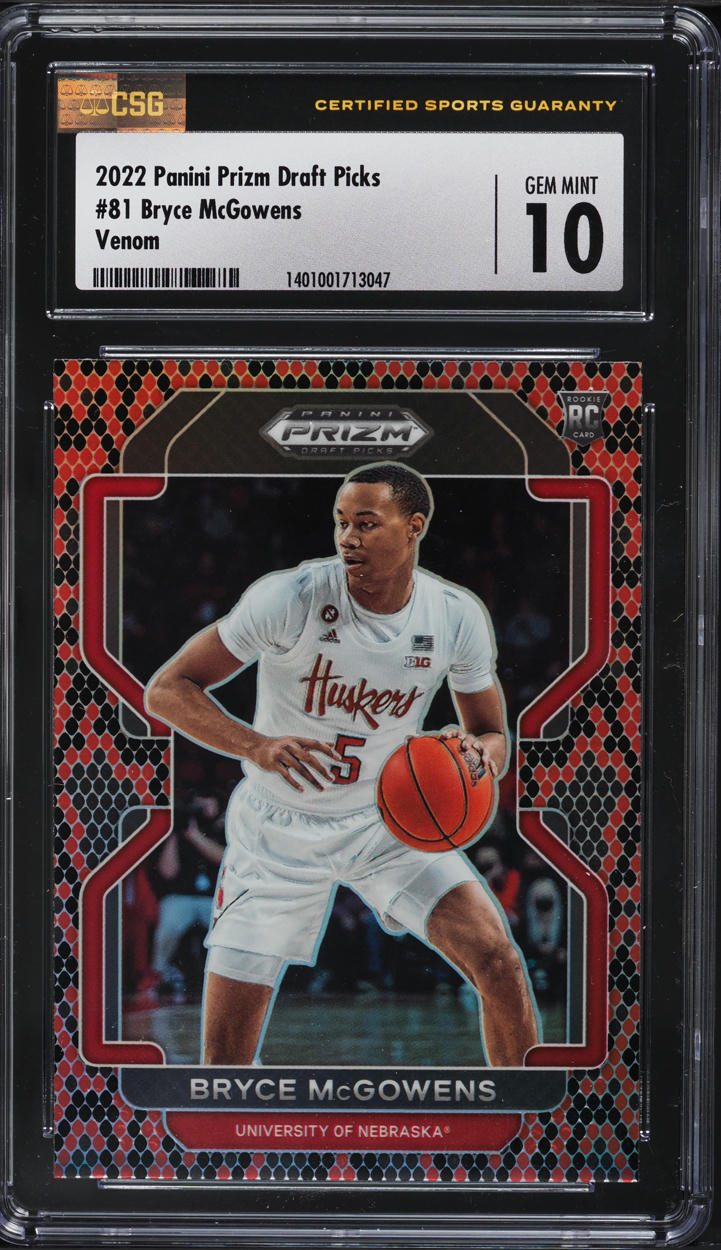 Bryce McGowens #10 2022 Panini Chronicles Draft Picks Basketball Limited Rookie Jersey Autograph