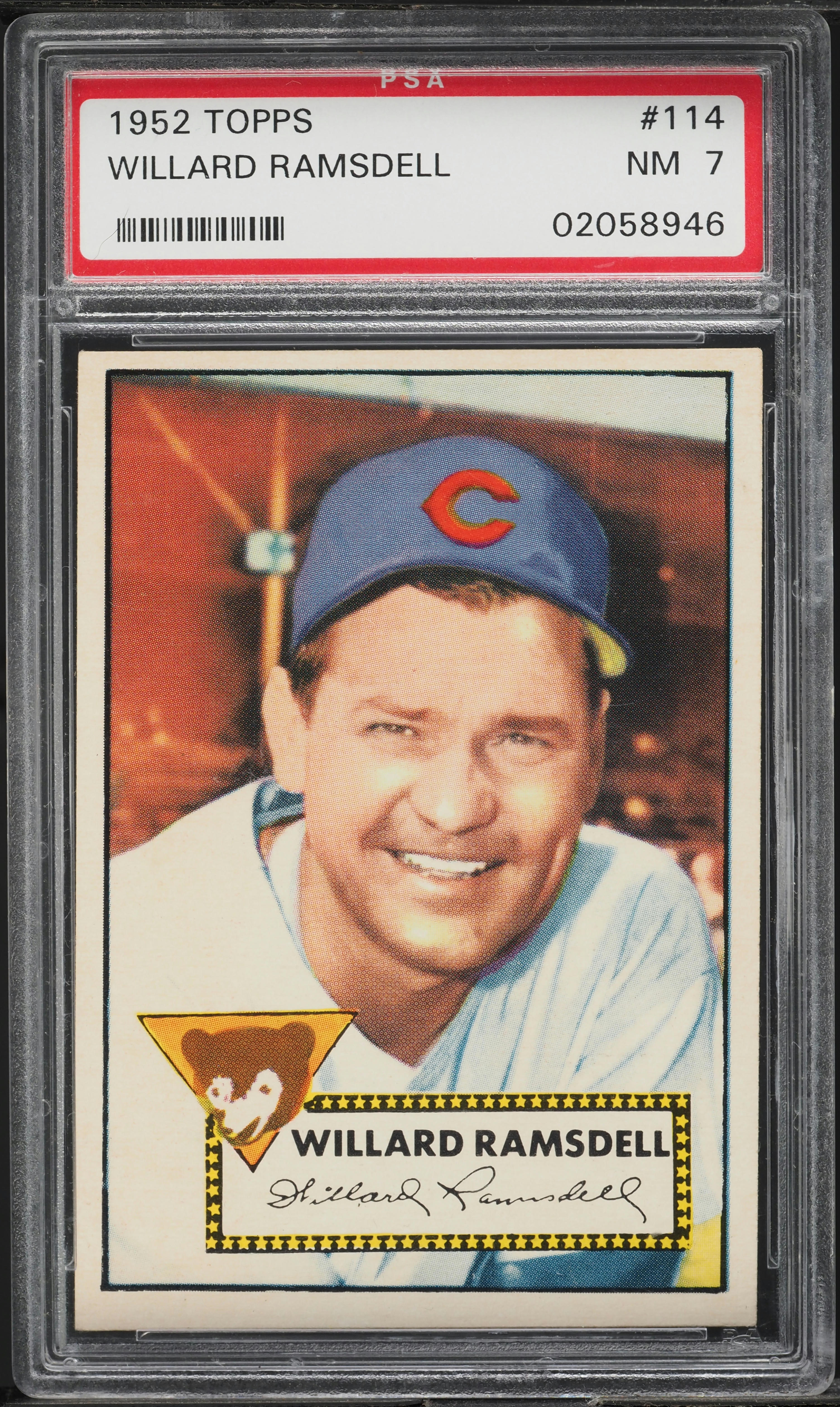 1952 Topps Willard Ramsdell #114 PSA 7 NRMT