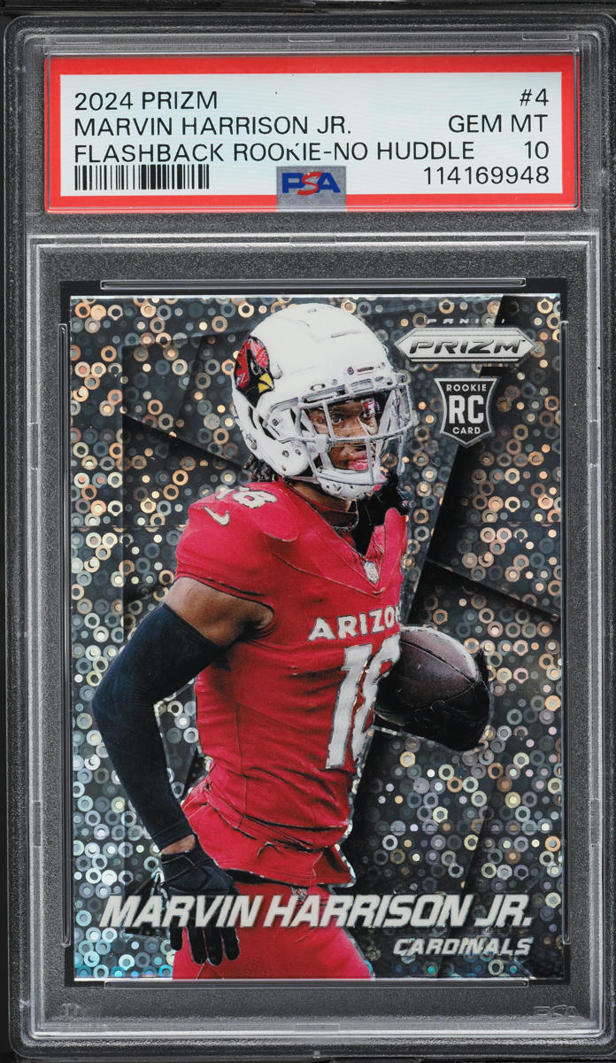 2024 Panini Prizm Flashback No Huddle Marvin Harrison Jr. ROOKIE #4 PSA 10 GEM