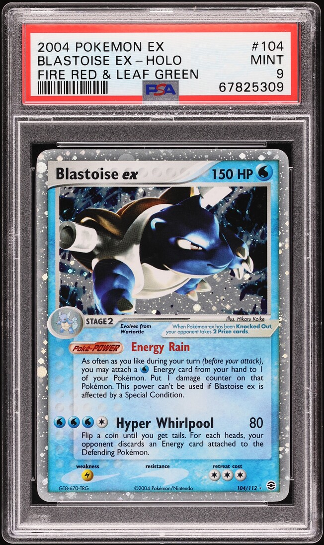 2004 Pokemon EX Fire Red & Leaf Green Holo Blastoise ex #104 PSA 9 MINT
