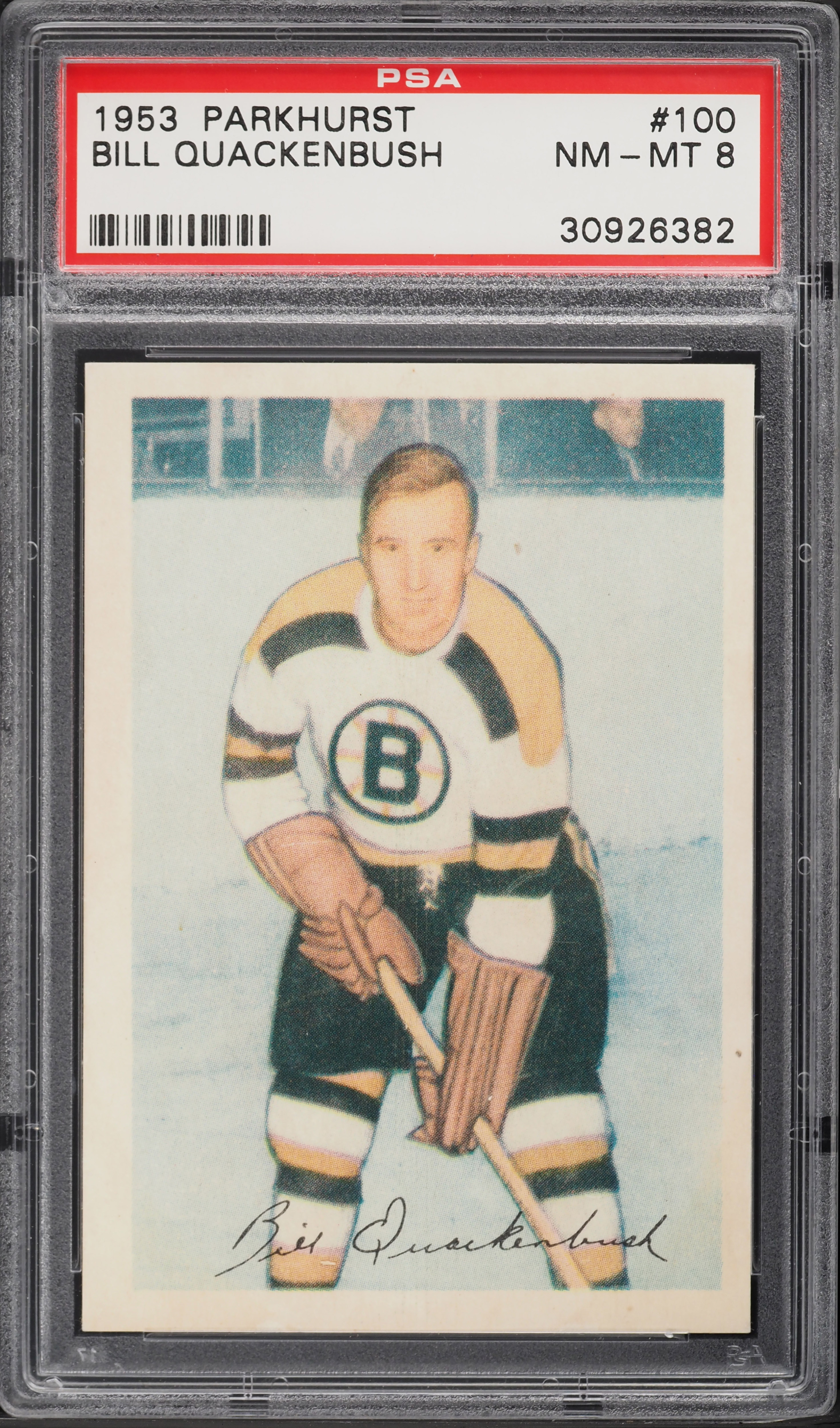 1953 Parkhurst Bill Quackenbush #100 PSA 8 NM-MT