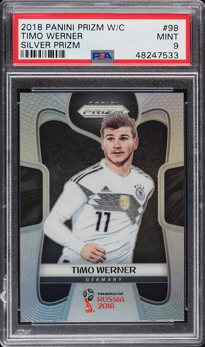 2018 Panini Prizm World Cup Silver Prizms Timo Werner ROOKIE RC #98 PSA 9 MINT