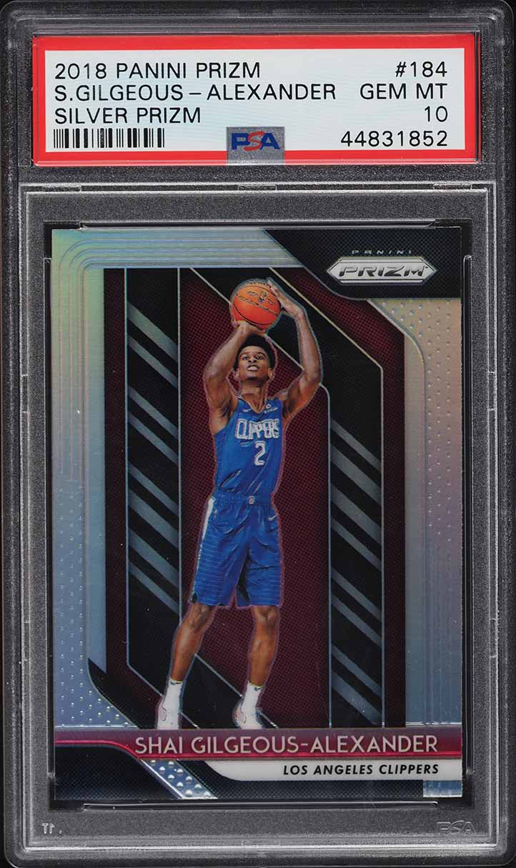 2018 Panini Prizm Silver Shai Gilgeous-Alexander ROOKIE RC #184 PSA 10 GEM MINT