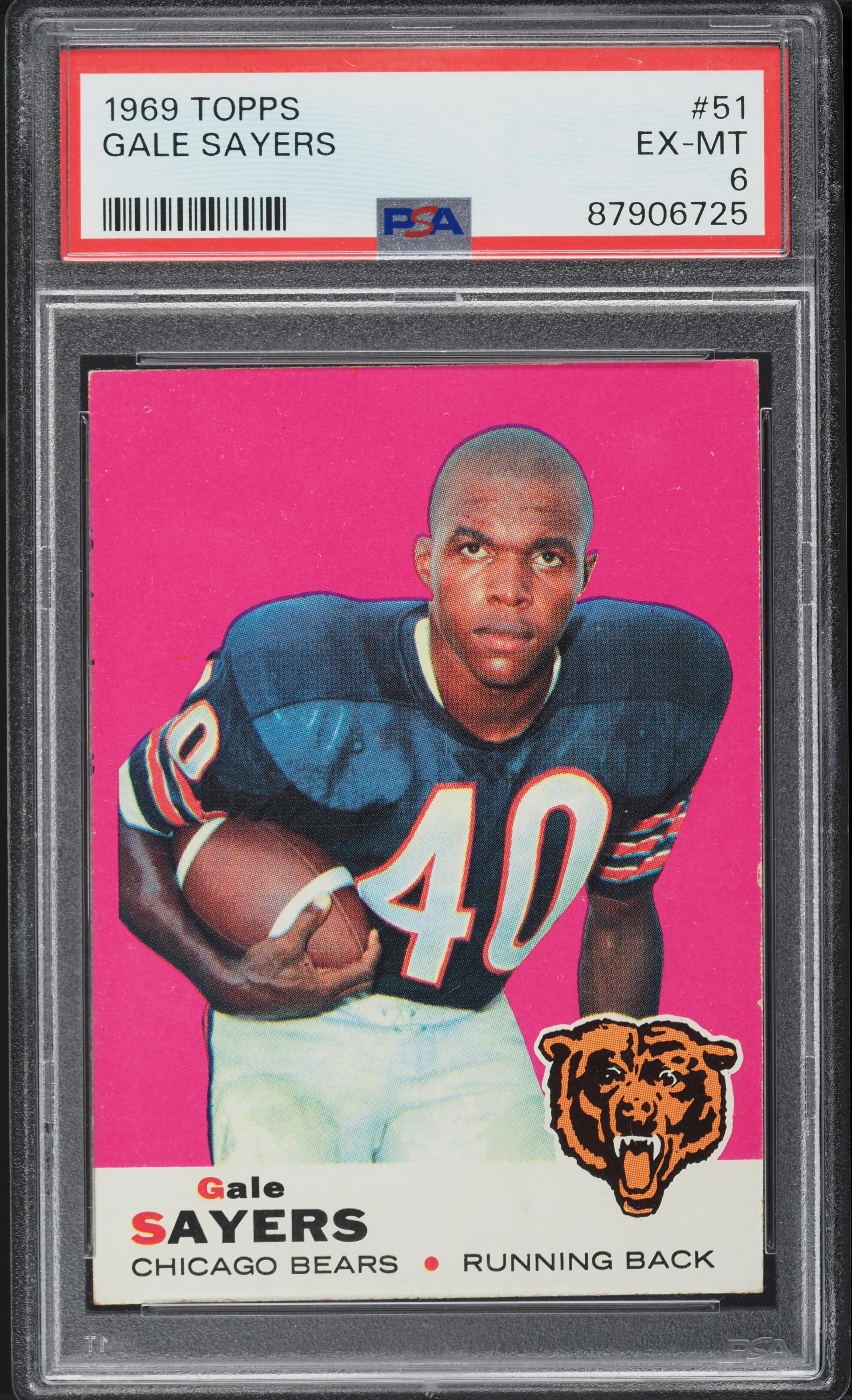 1969 Topps Football Gale Sayers #51 PSA 6 EXMT