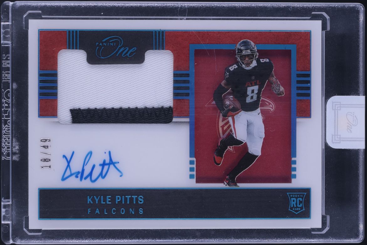 2021 Panini One Premium Blue Kyle Pitts ROOKIE PATCH AUTO /49 #125