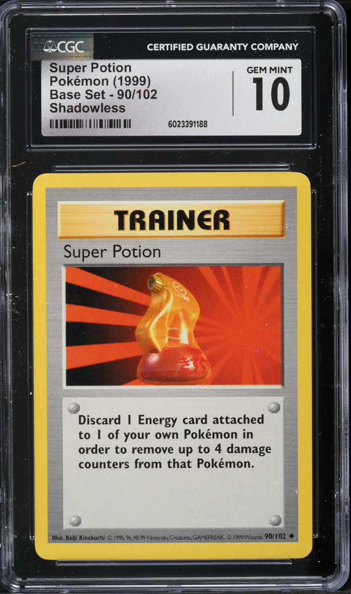 1999 Pokemon Base Set Shadowless Super Potion #90 CGC 10 GEM MINT
