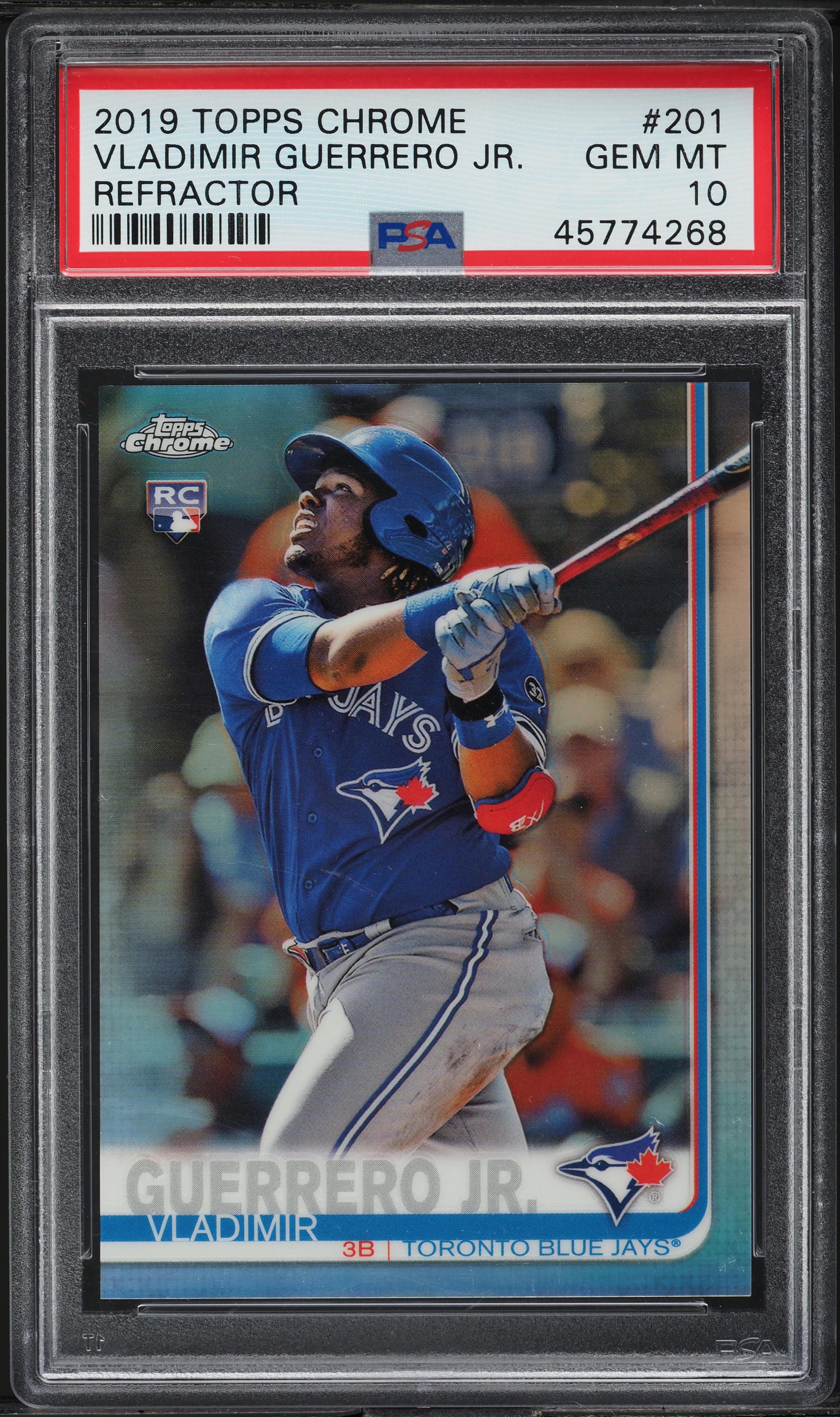2019 Topps Chrome Refractor Vladimir Guerrero Jr. ROOKIE #201 PSA 10 GEM MINT