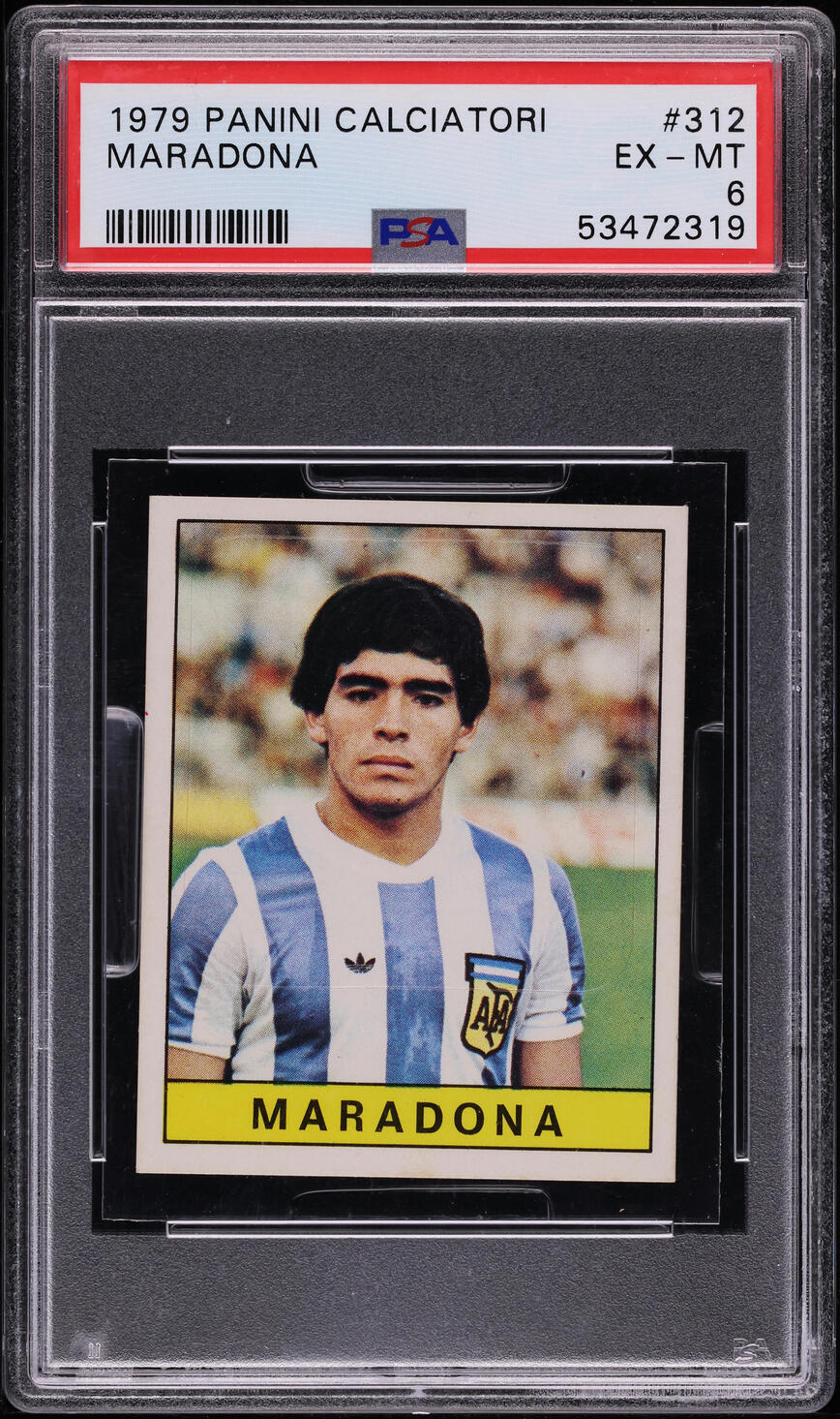 1979 Panini Calciatori Soccer Diego Maradona ROOKIE #312 PSA 6 EXMT