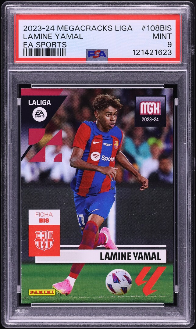 2023 Panini Megacracks La Liga EA Sports Lamine Yamal ROOKIE #108BIS PSA 9 MINT