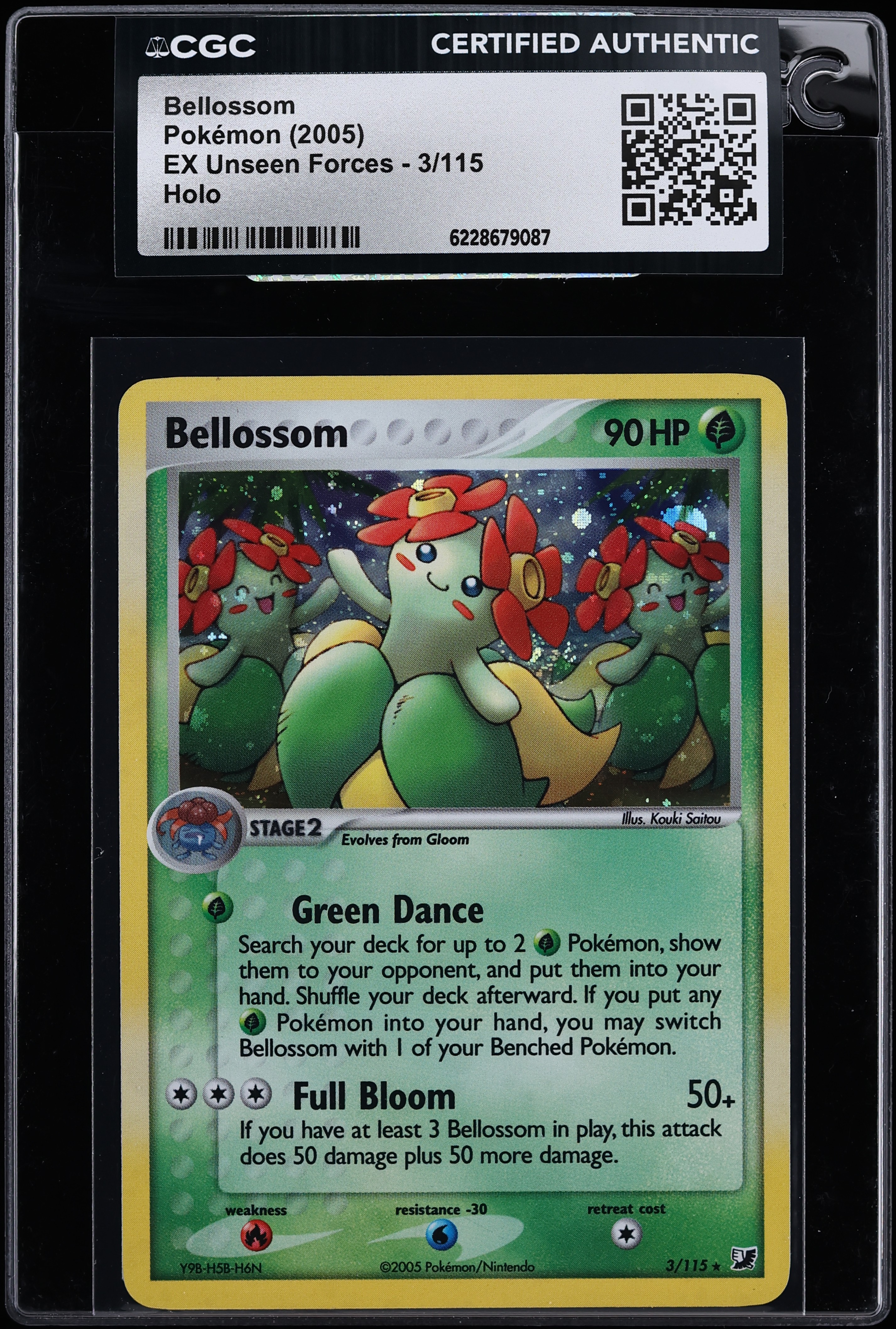 2005 Pokemon EX Unseen Forces Holo Bellossom #3 CGC AUTH