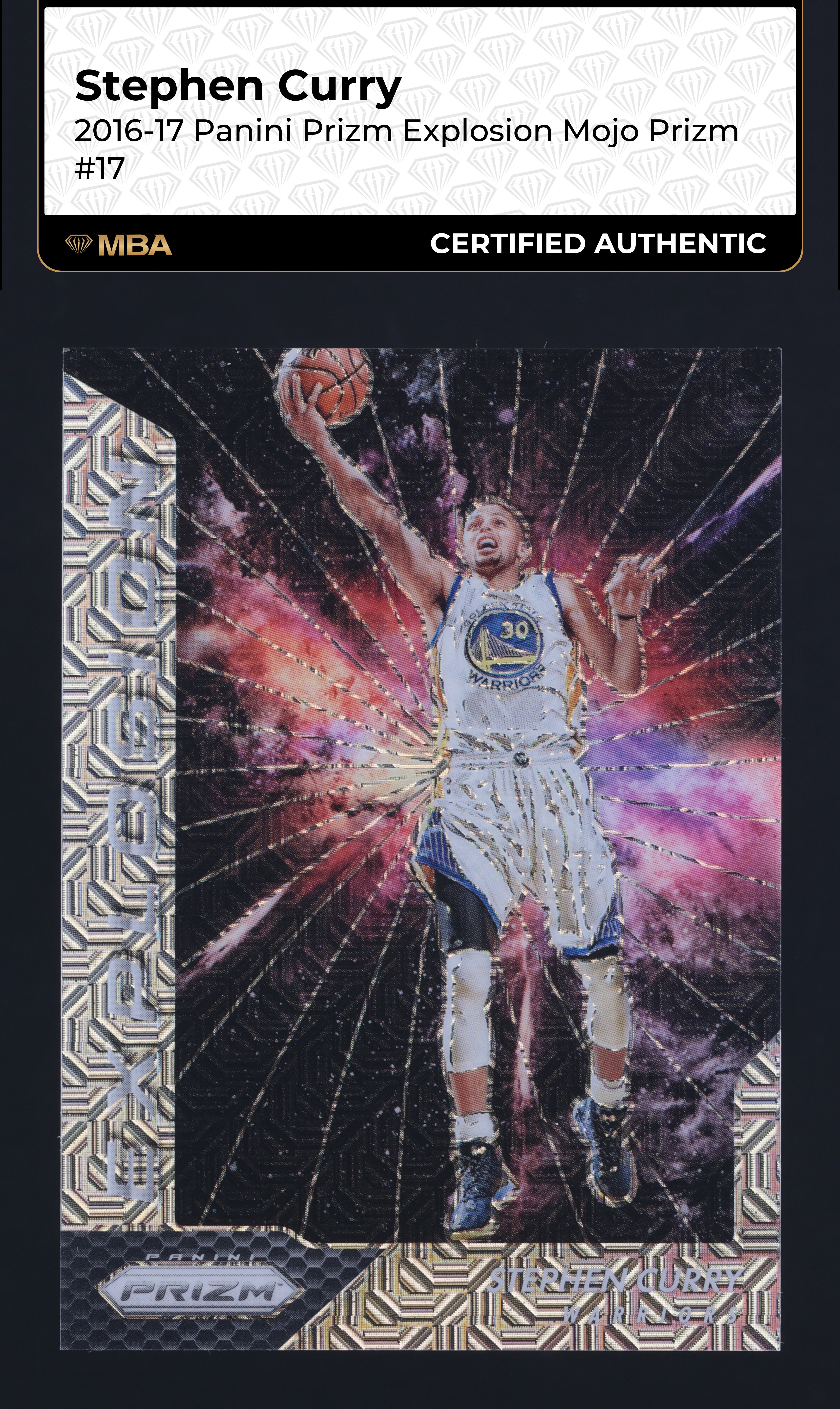 2016 Panini Prizm Explosion Mojo Stephen Curry /25 #17 MBA AUTH