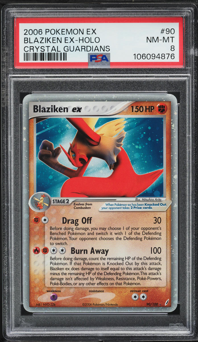 2006 Pokemon EX Crystal Guardians Holo Blaziken ex #90 PSA 8 NM-MT
