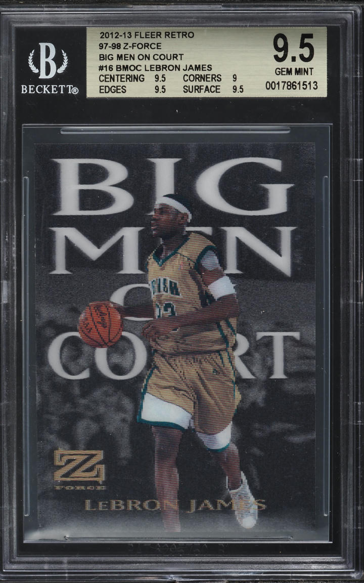 2012 Fleer Retro '97 Z-Force Big Men on Court LeBron James #16 BGS 9.5 GEM MINT