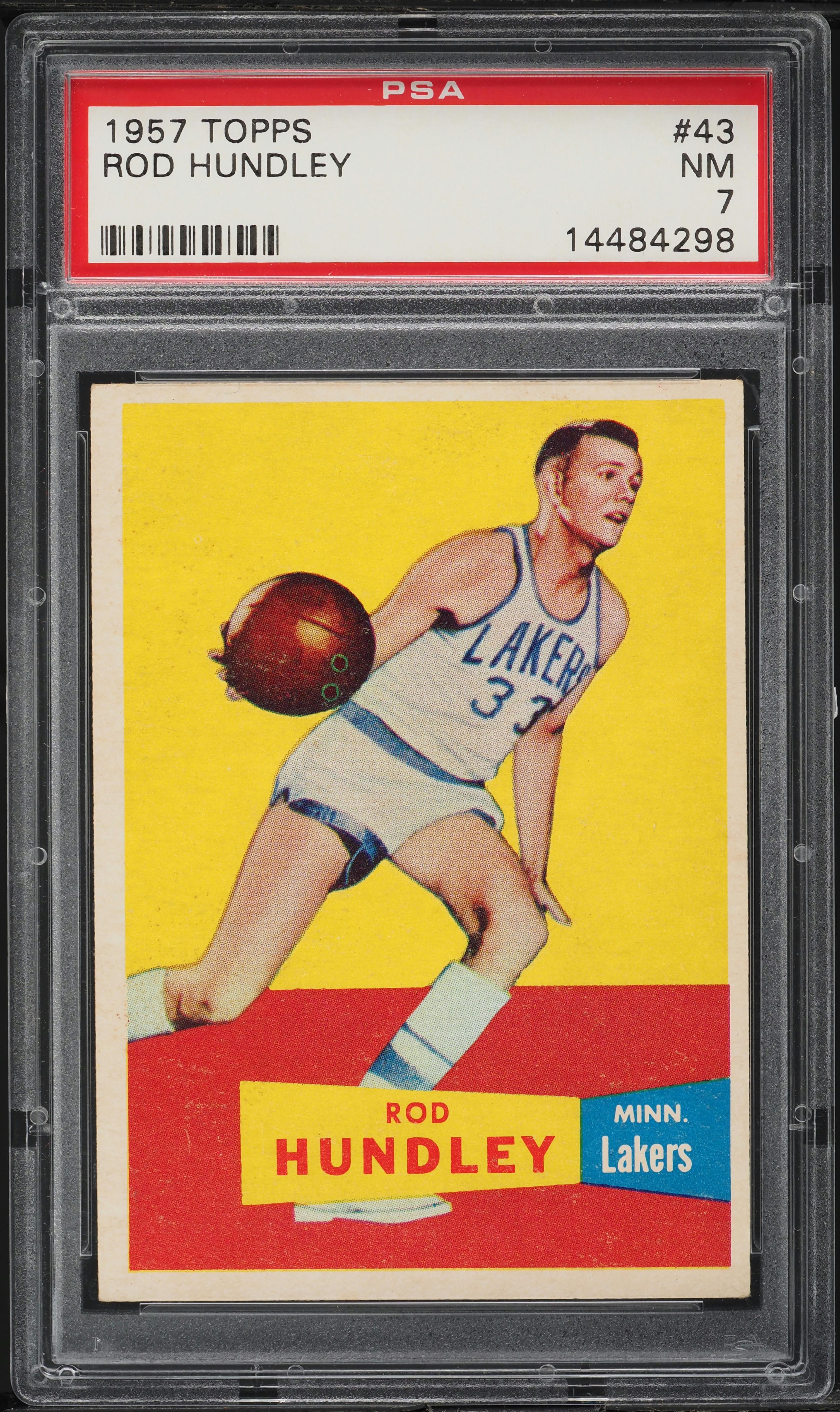 1957 Topps Basketball Rod Hundley ROOKIE #43 PSA 7 NRMT