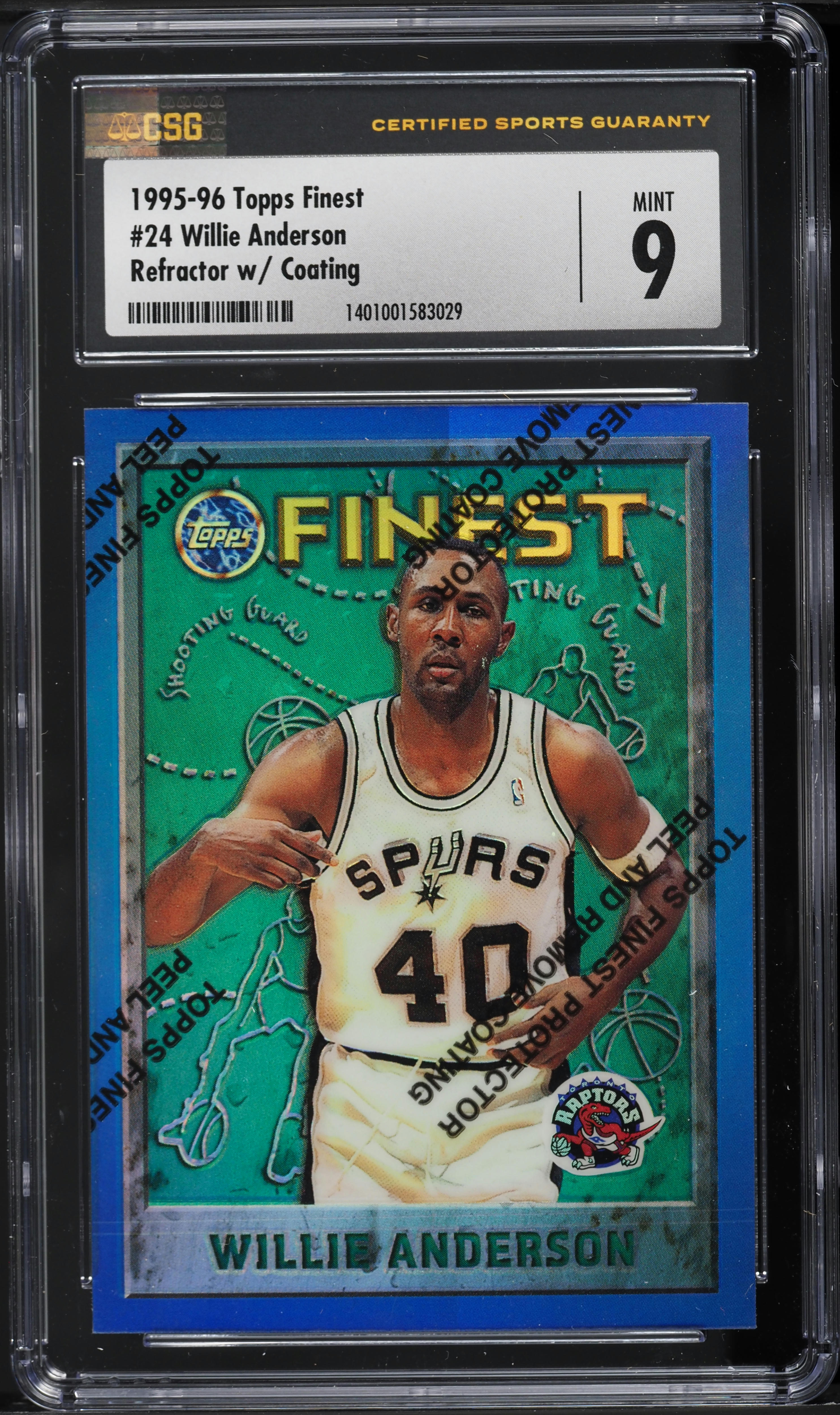 1995 Finest Refractor w/ Coating Willie Anderson #24 CSG 9 MINT