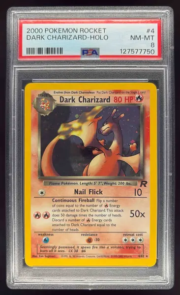 2000 Pokemon Team Rocket #4/82 Dark Charizard Holo PSA 8