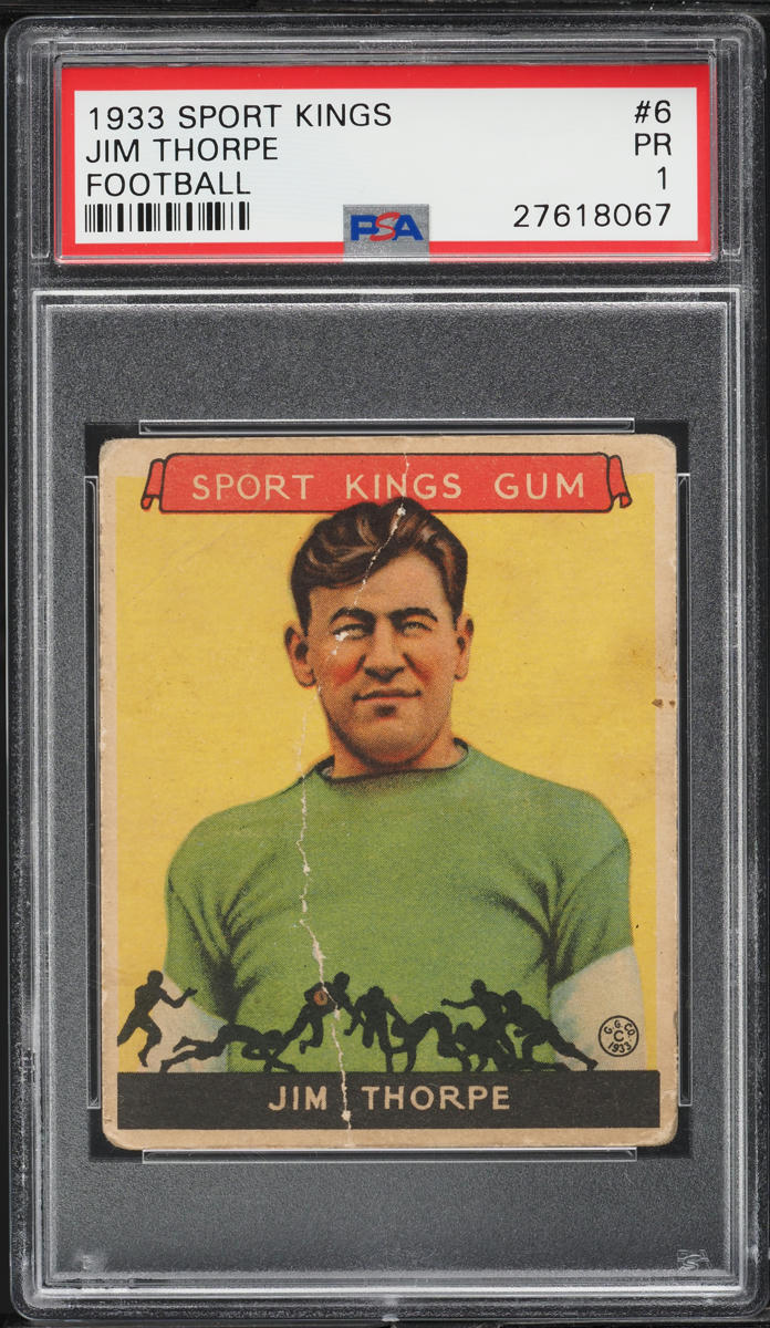 1933 Goudey Sport Kings Football Jim Thorpe #6 PSA 1 PR