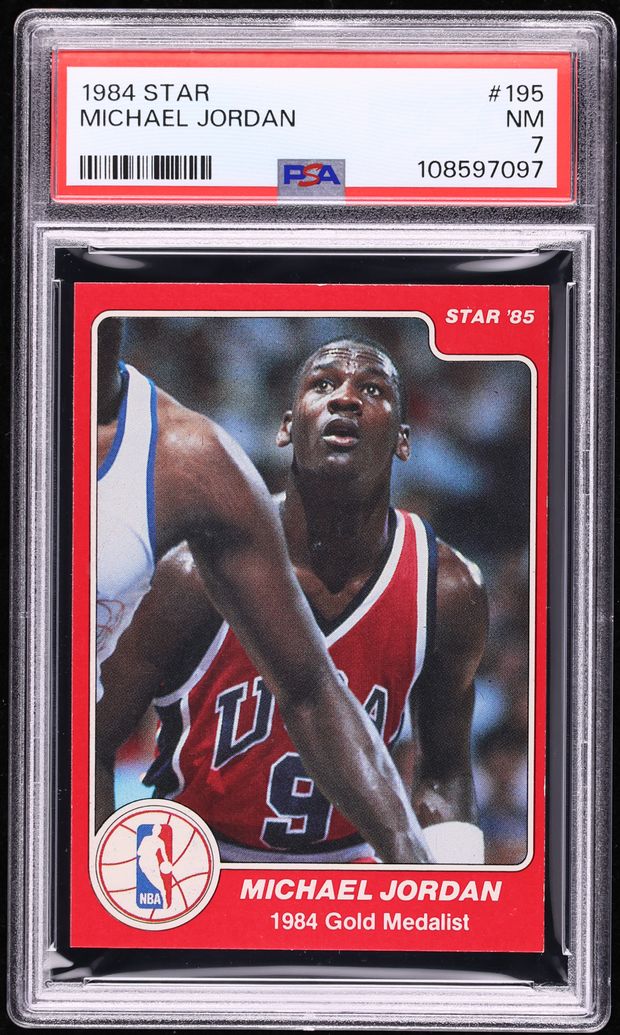 1984 Star Basketball Michael Jordan ROOKIE #195 PSA 7 NRMT