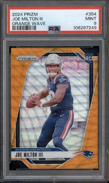 2024 Panini Prizm Orange Wave Prizm #354 Joe Milton III RC /60 PSA 9
