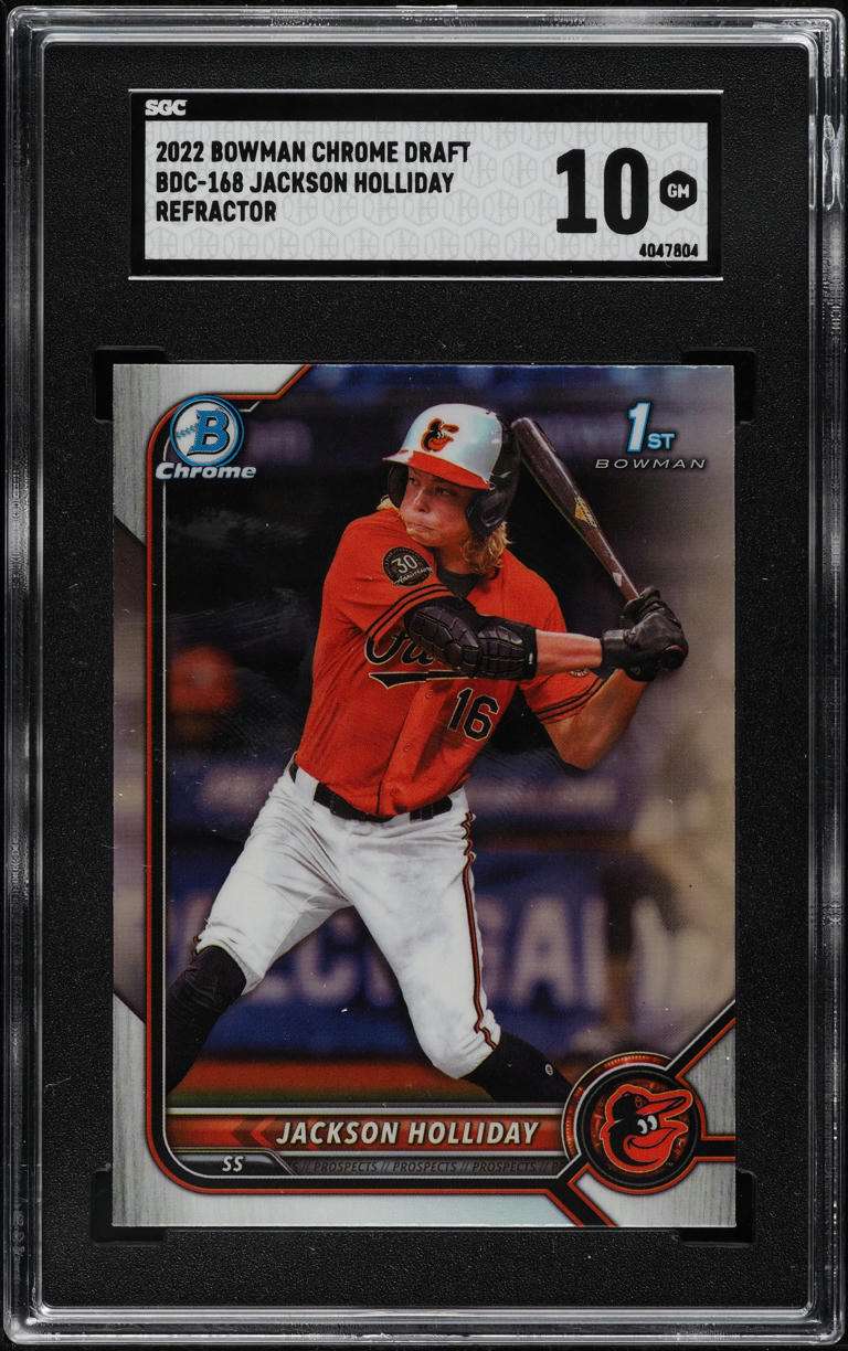 2022 Bowman Chrome Draft Refractor Jackson Holliday ROOKIE #BDC-168 SGC 10 GEM