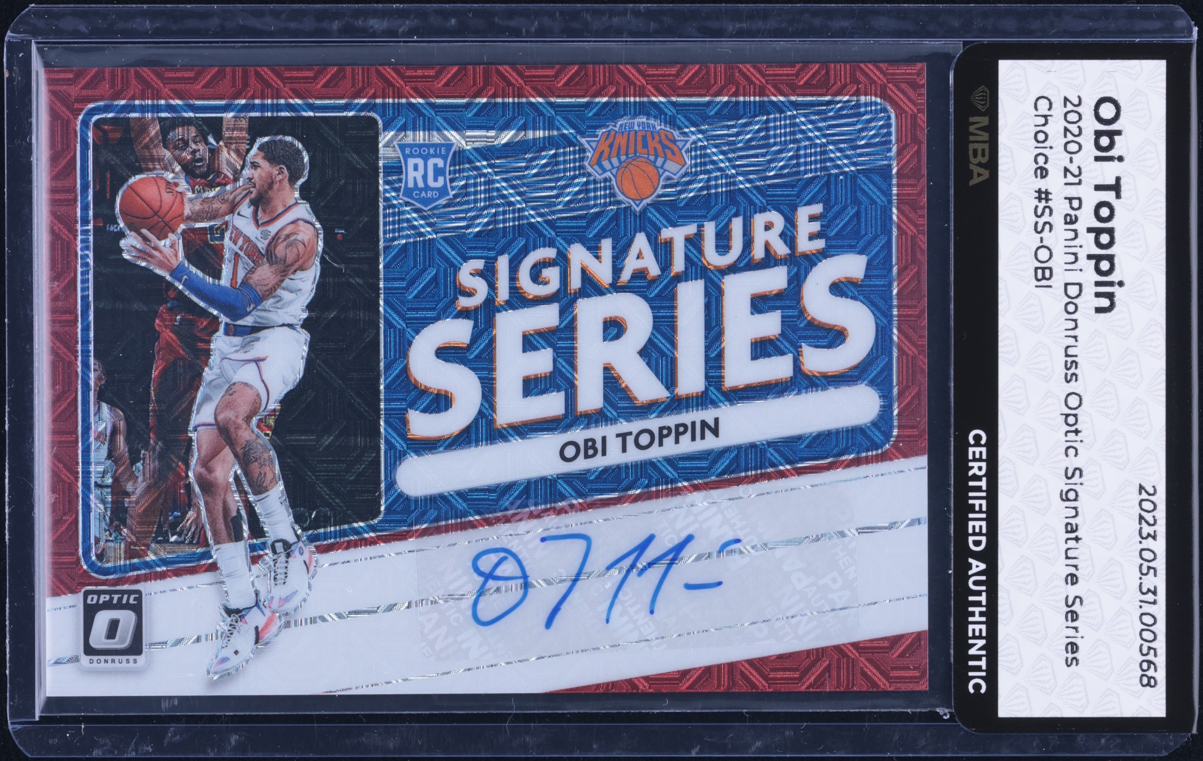 2020 Donruss Optic Signature Series Choice Obi Toppin RC AUTO #SS-OBI MBA AUTH