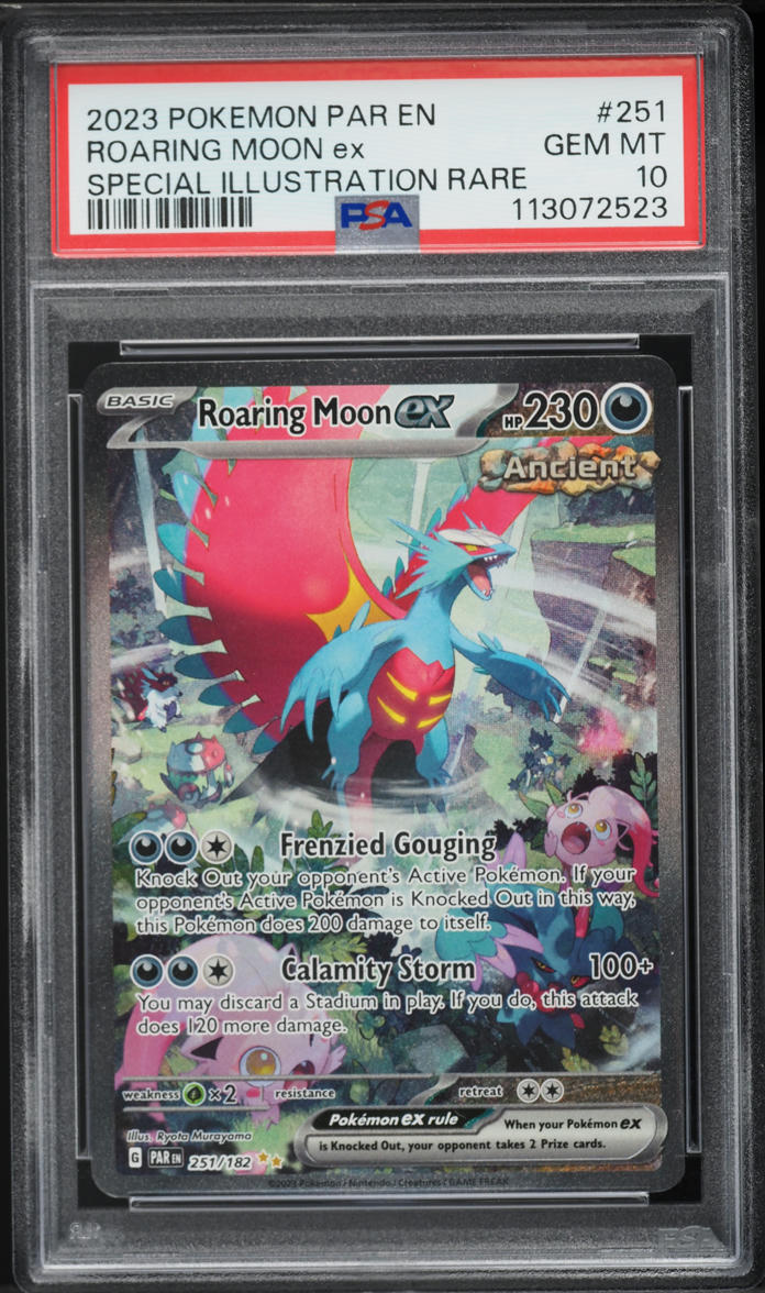 2023 Pokemon Scarlet & Violet Paradox Rift SIR Roaring Moon ex #251 PSA 10 GEM MINT