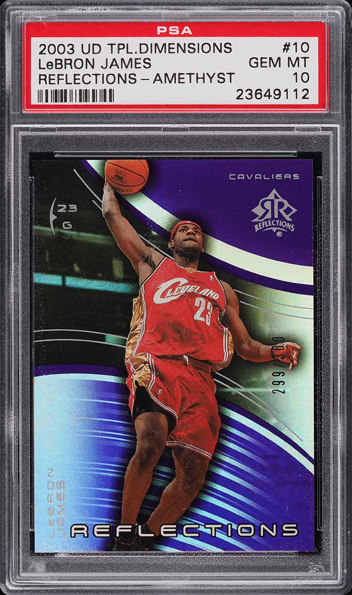 2003 UD Triple Dimensions Reflections Amethyst LeBron James RC /300 #10 PSA 10
