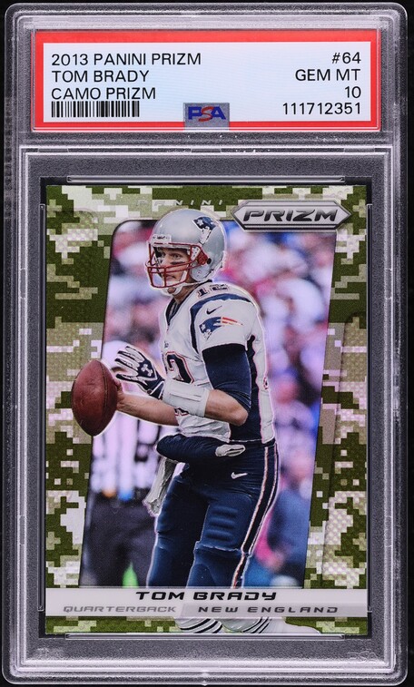 2013 Panini Prizm Camo Tom Brady #64 PSA 10 GEM MINT