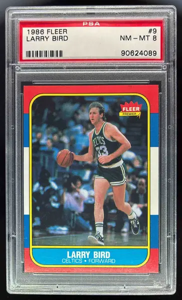1986-87 Fleer #9 Larry Bird PSA 8