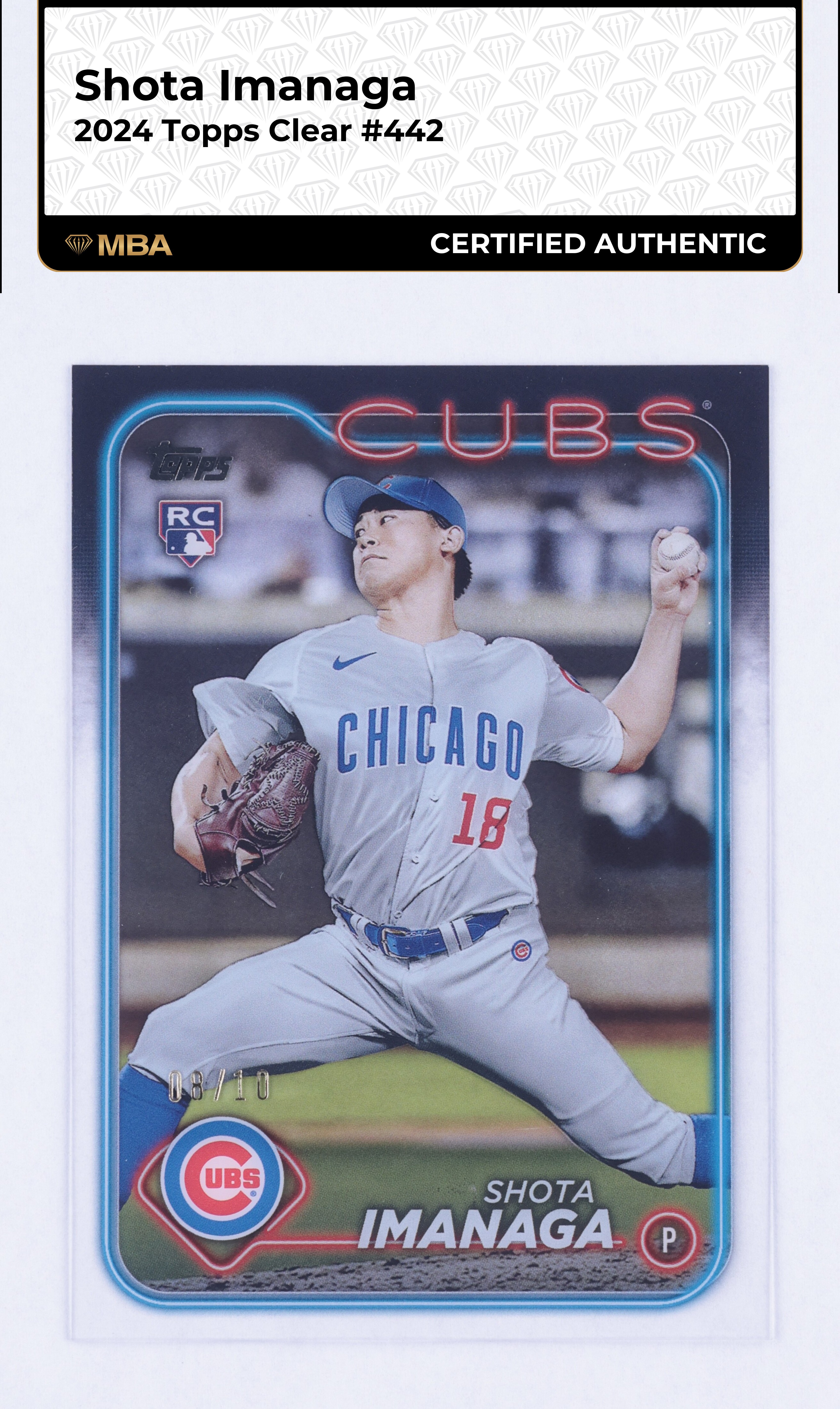 2024 Topps Clear Shota Imanaga ROOKIE /10 #442 MBA AUTH