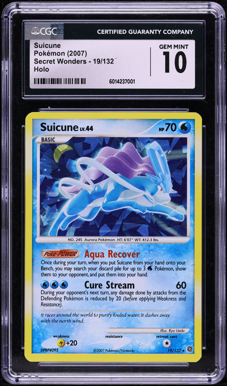2007 Pokemon Diamond & Pearl Secret Wonders Holo Suicune #19 CGC 10 GEM MINT