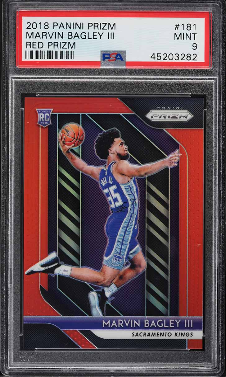 2018 Panini Prizm Red Prizms Marvin Bagley III ROOKIE /299 #181 PSA 9 MINT