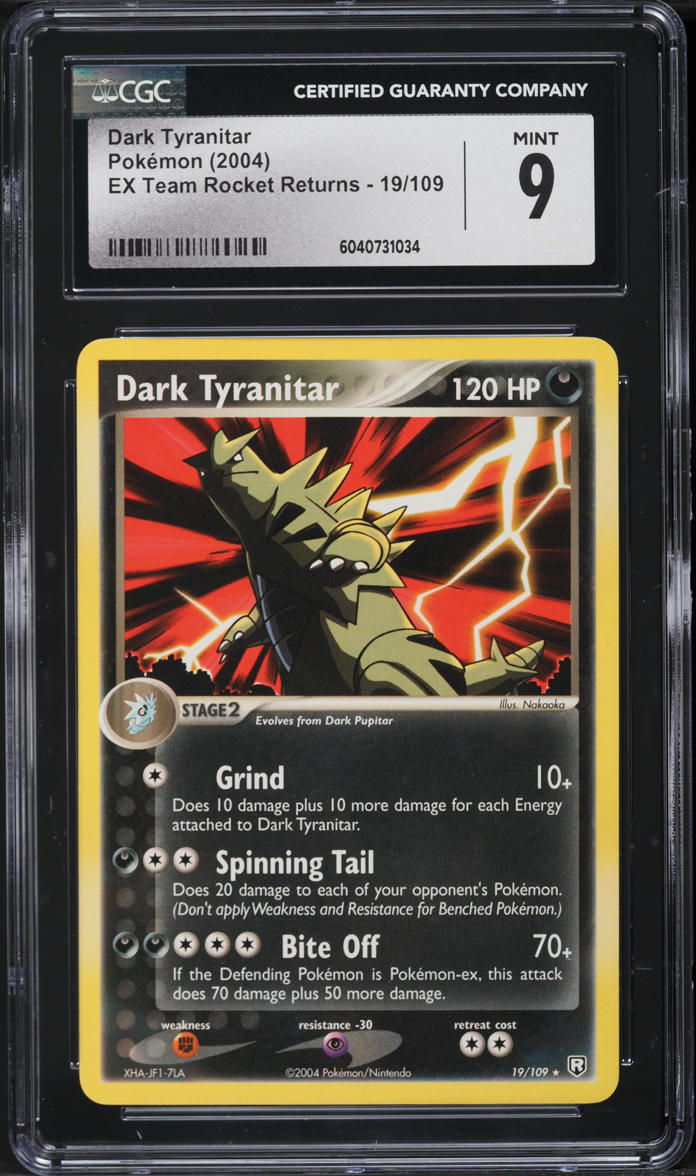 2004 Pokemon EX Team Rocket Returns Dark Tyranitar #19 CGC 9 MINT