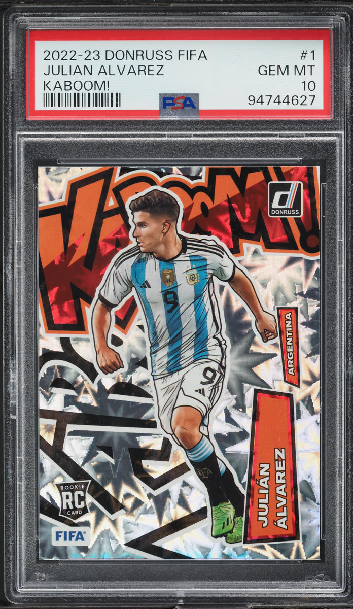 2022 Donruss FIFA Kaboom! Julian Alvarez ROOKIE #1 PSA 10 GEM MINT