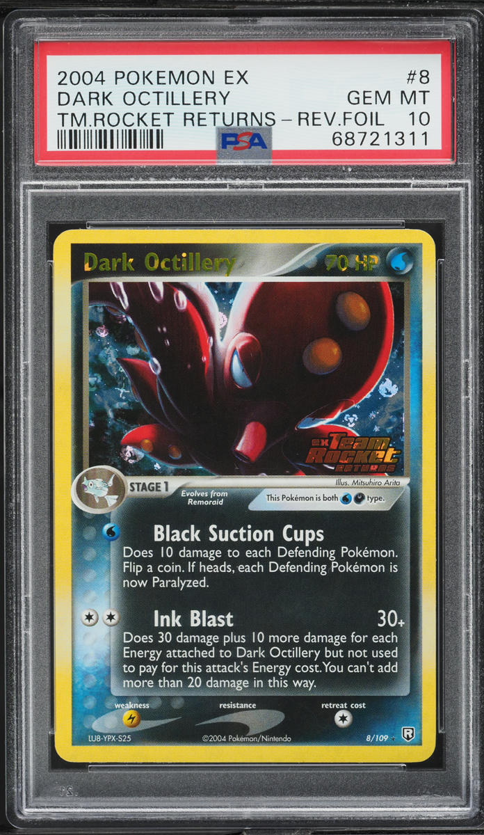 2004 Pokemon EX Team Rocket Returns Reverse Holo Dark Octillery #8 PSA 10 GEM