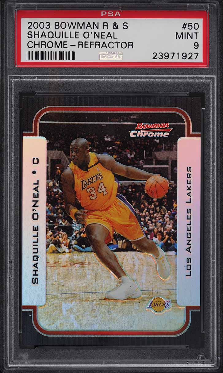 2003 Bowman Chrome Refractor Shaquille O'Neal /300 #50 PSA 9 MINT