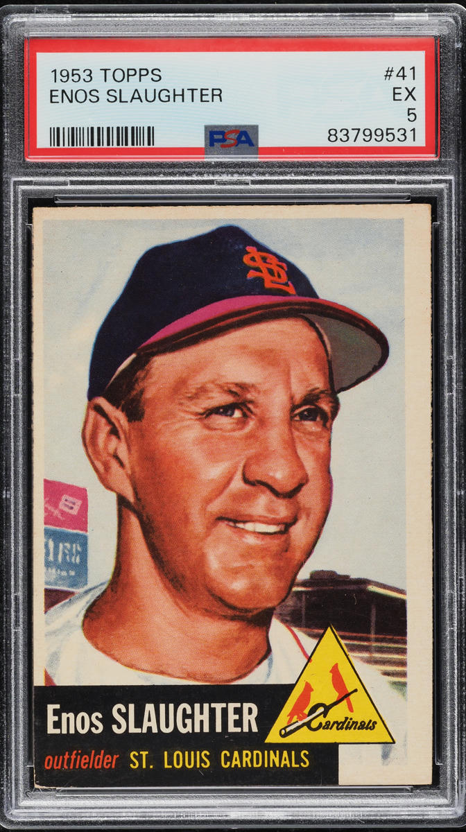 1953 Topps Enos Slaughter SHORT PRINT #41 PSA 5 EX