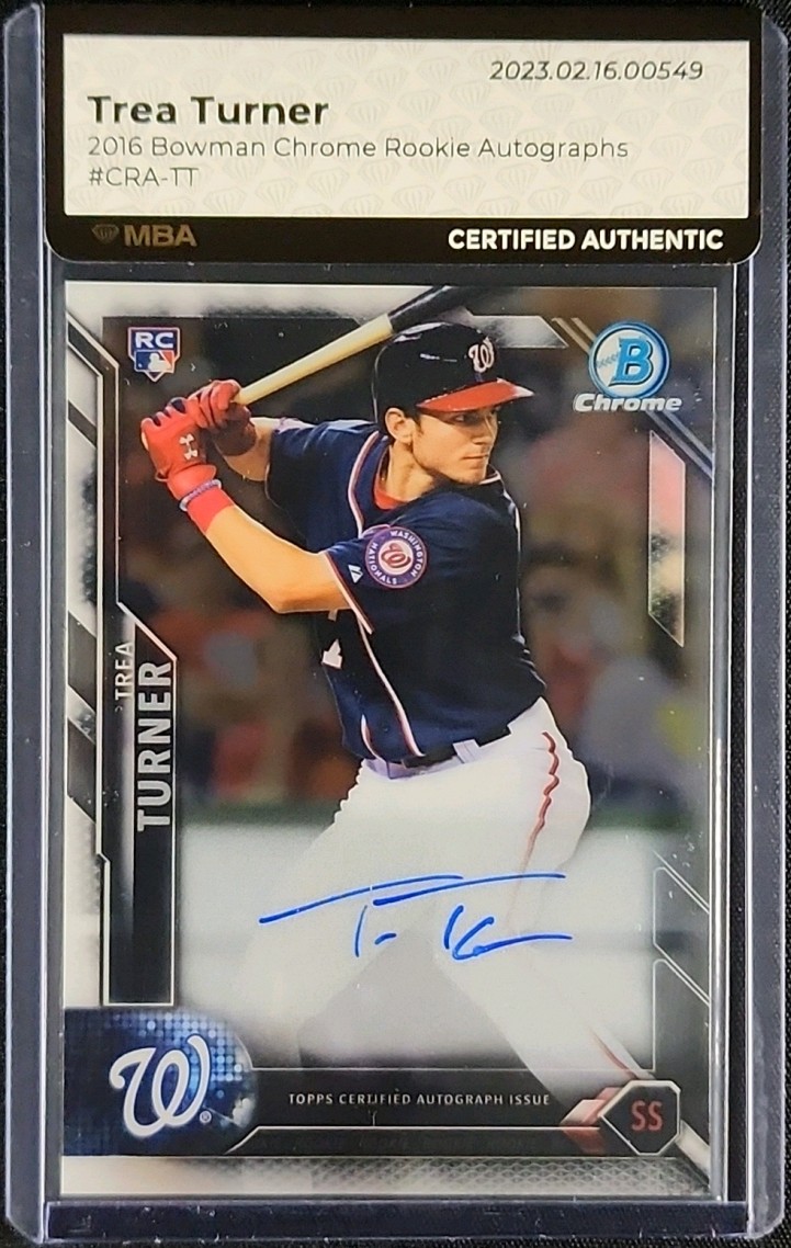 2016 Bowman Chrome Autographs Trea Turner ROOKIE AUTO #CRA-TT MBA AUTH