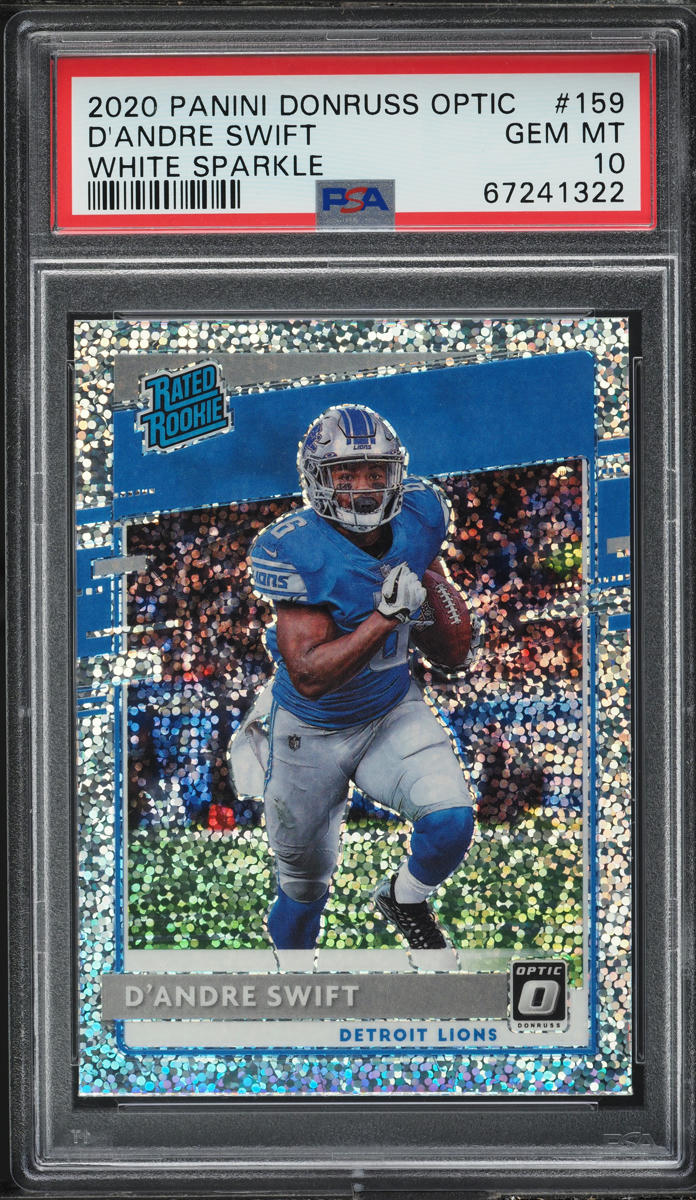 2020 Donruss Optic White Sparkle D'Andre Swift ROOKIE #159 PSA 10 GEM MINT