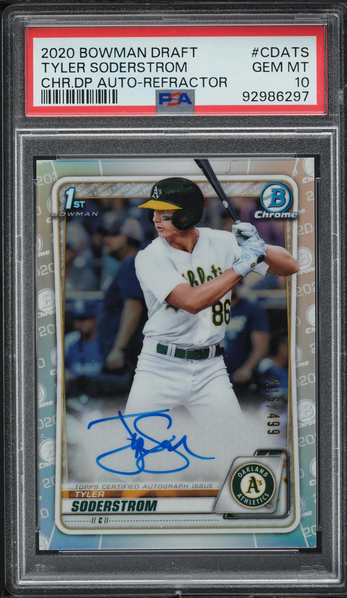 2020 Bowman Chrome Refractor Tyler Soderstrom ROOKIE AUTO /499 PSA 10 GEM MINT