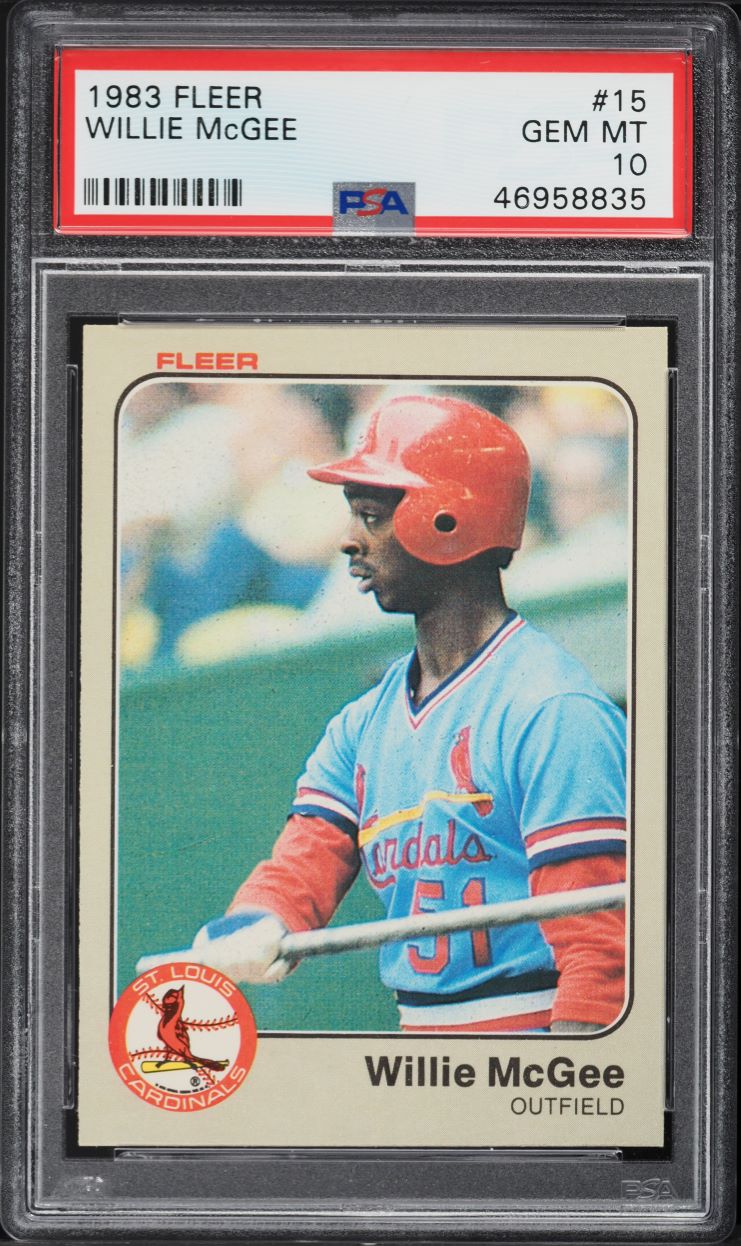 1983 Fleer Willie McGee ROOKIE #15 PSA 10 GEM MINT