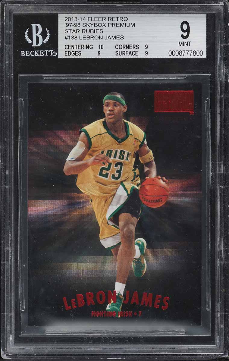 2013 Fleer Retro '97 Skybox Premium Star Rubies LeBron James /50 #138 BGS 9 MINT