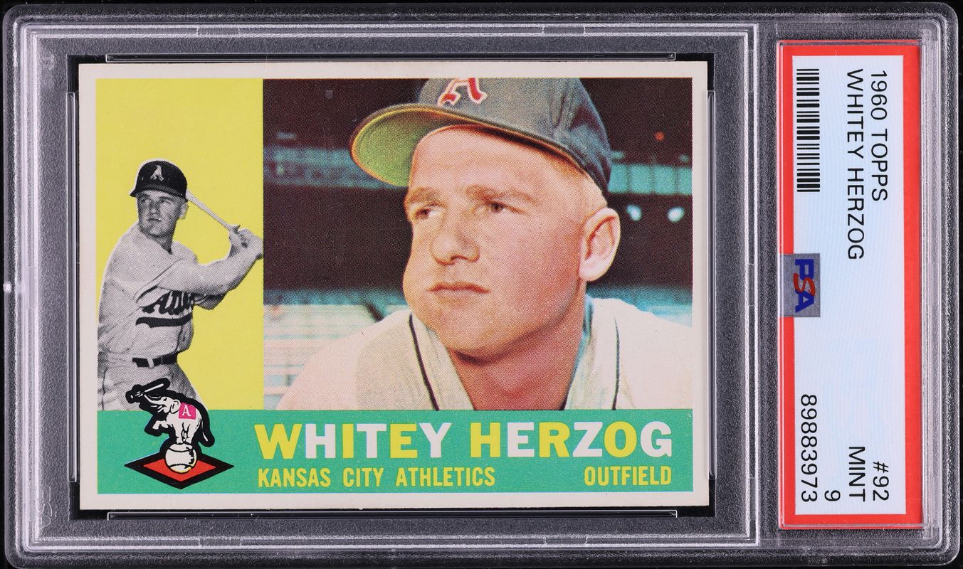 1960 Topps Whitey Herzog #92 PSA 9 MINT