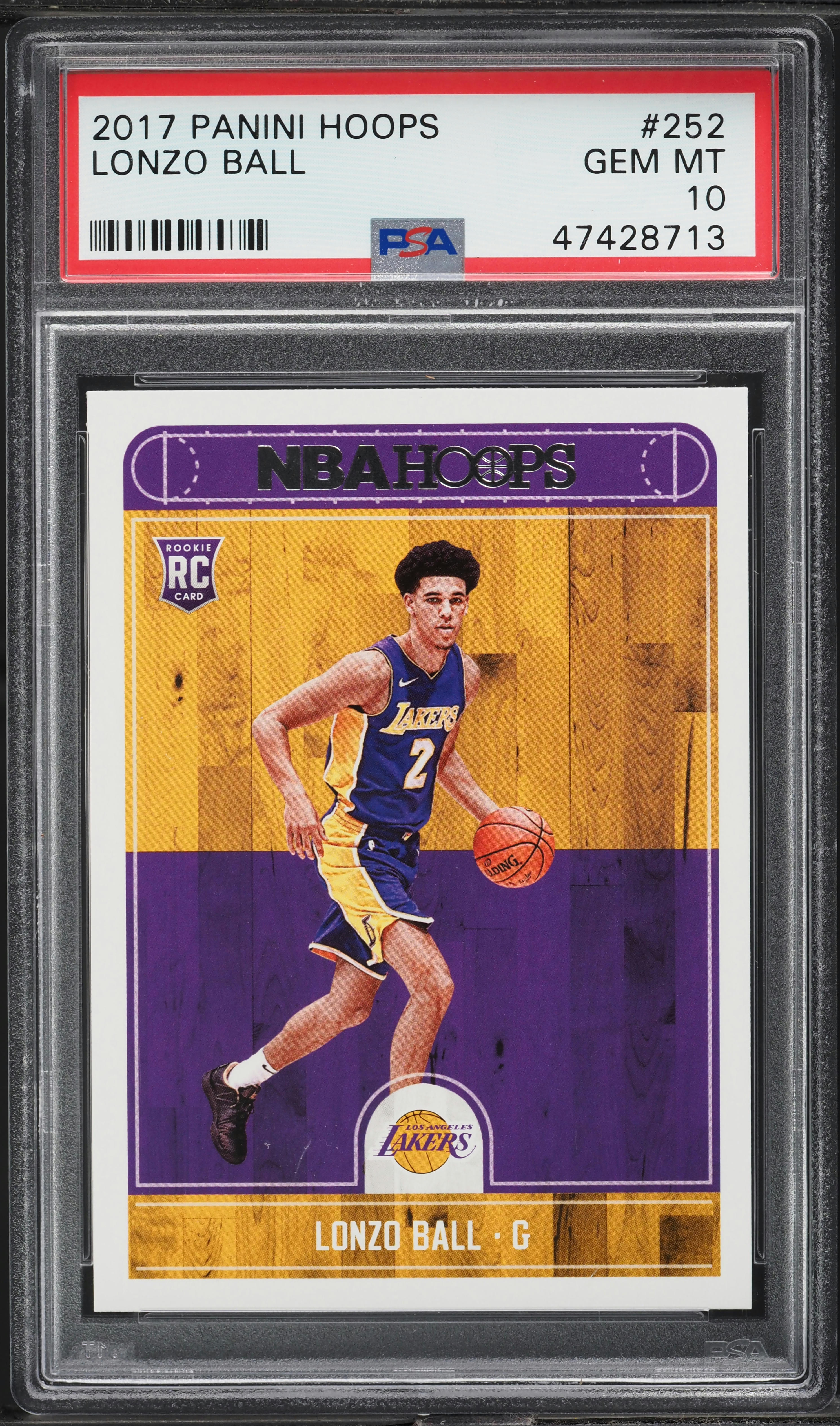 2017 Hoops Lonzo Ball ROOKIE #252 PSA 10 GEM MINT