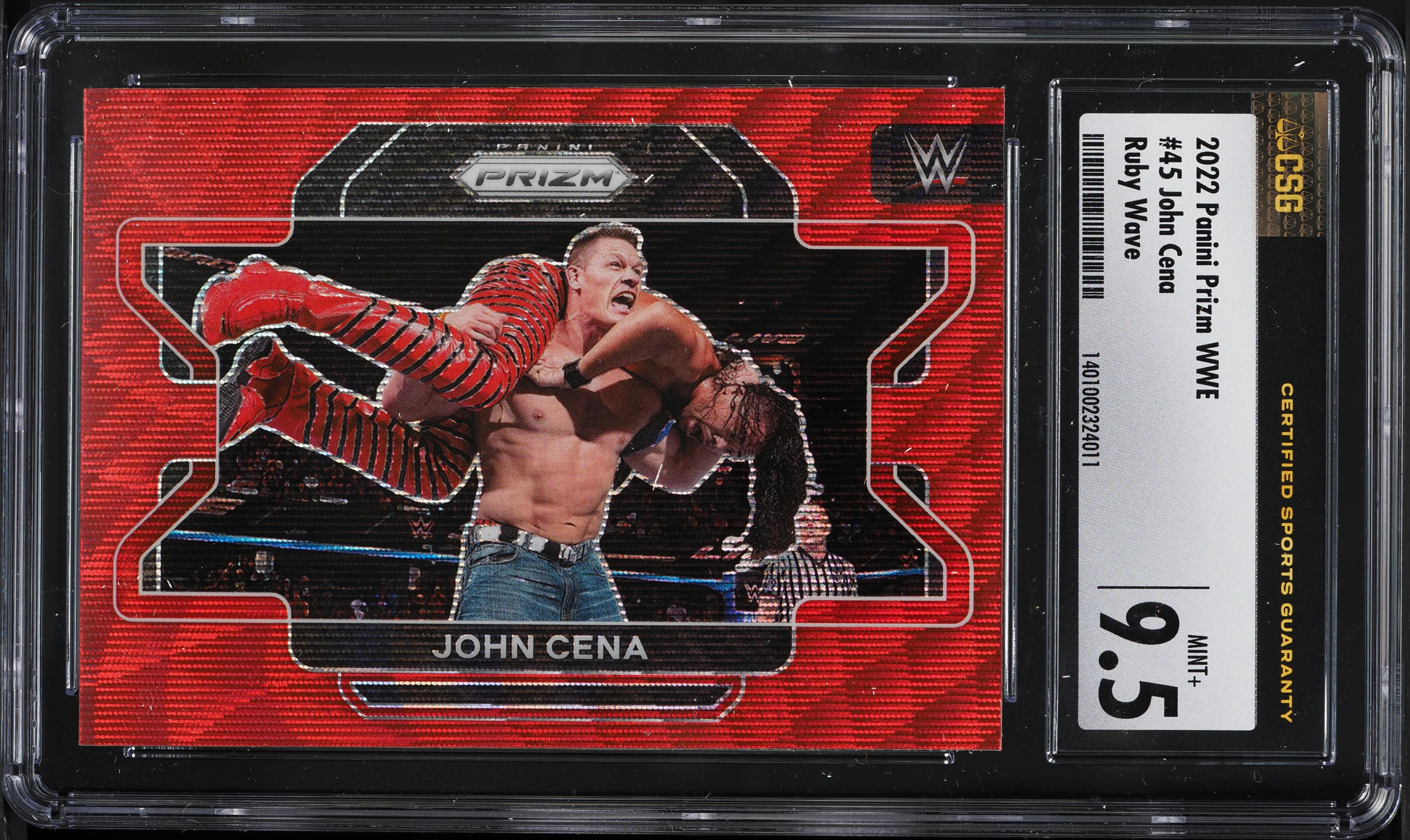 2022 Panini Prizm WWE Ruby Wave John Cena #45 CSG 9.5 MINT+