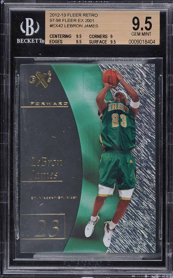 2012 Fleer Retro '97 EX 2001 LeBron James #EX42 BGS 9.5 GEM MINT