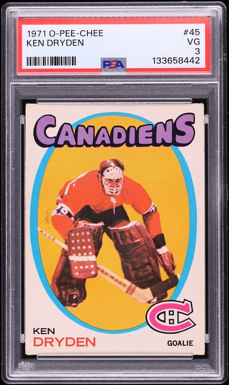 1971 O-Pee-Chee Hockey Ken Dryden ROOKIE #45 PSA 3 VG